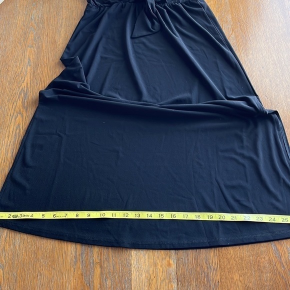 NWT Adyson Parker Tie-Waist Midi Knotted Sash Sheath Black Dress XS - Picture 10 of 14